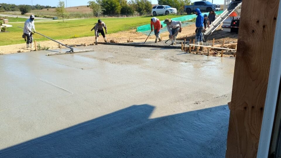 New concrete driveway installation